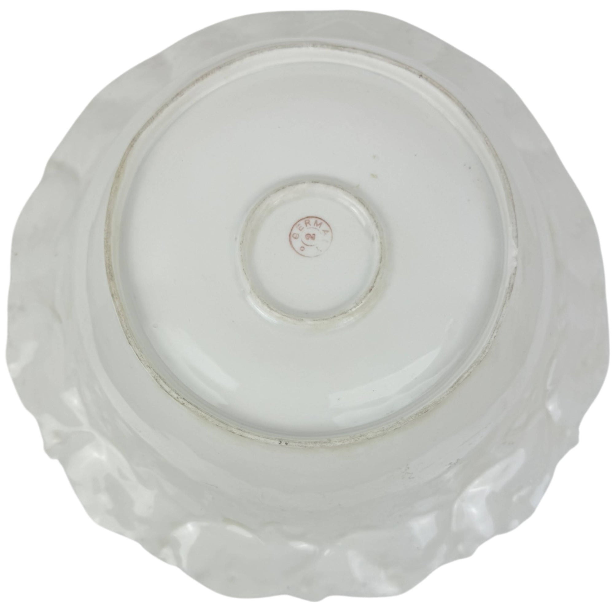 Antique Porcelain Bowl w Roses & Iridescence Germany c 1900