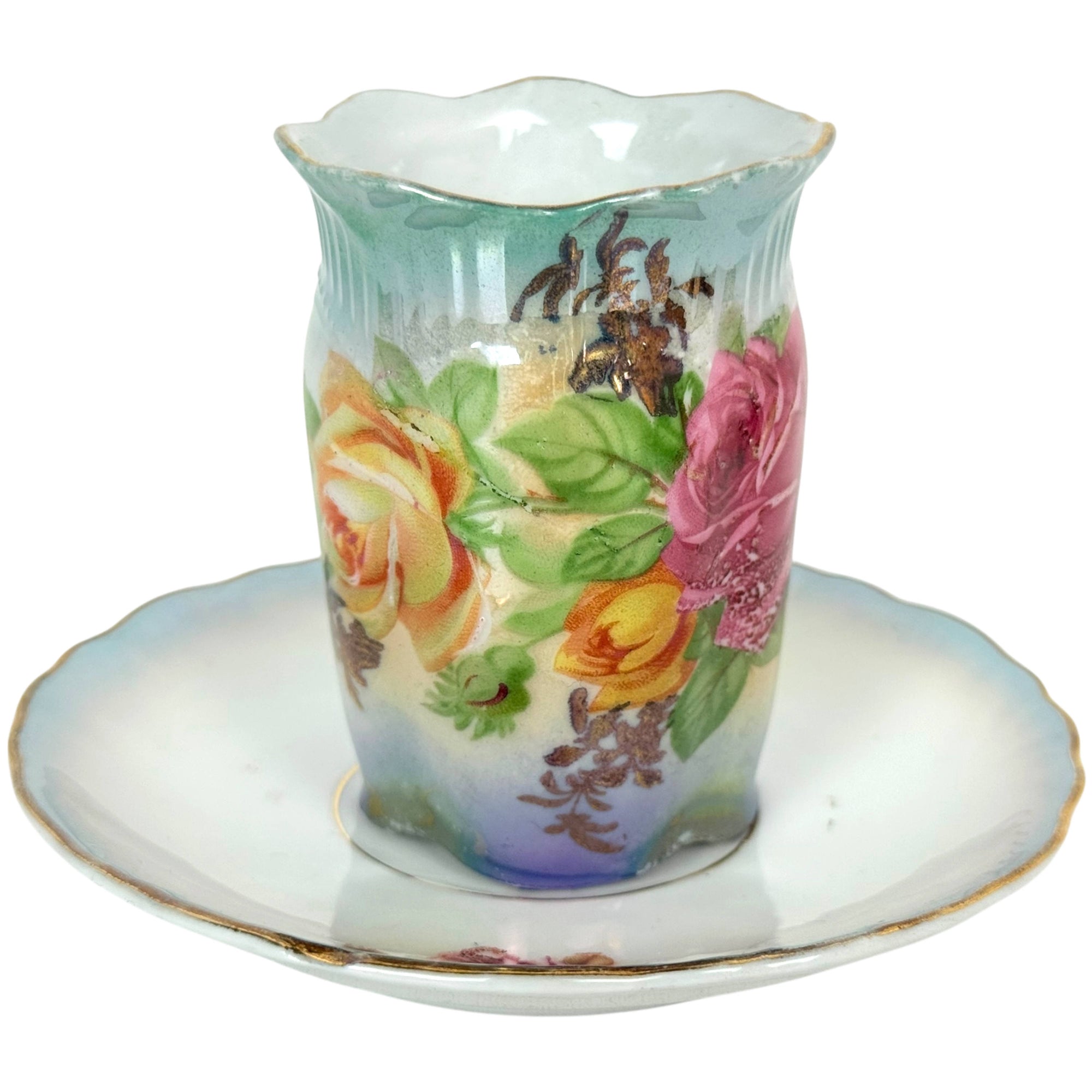 Antique German Porcelain Chocolate Service Roses Decoration