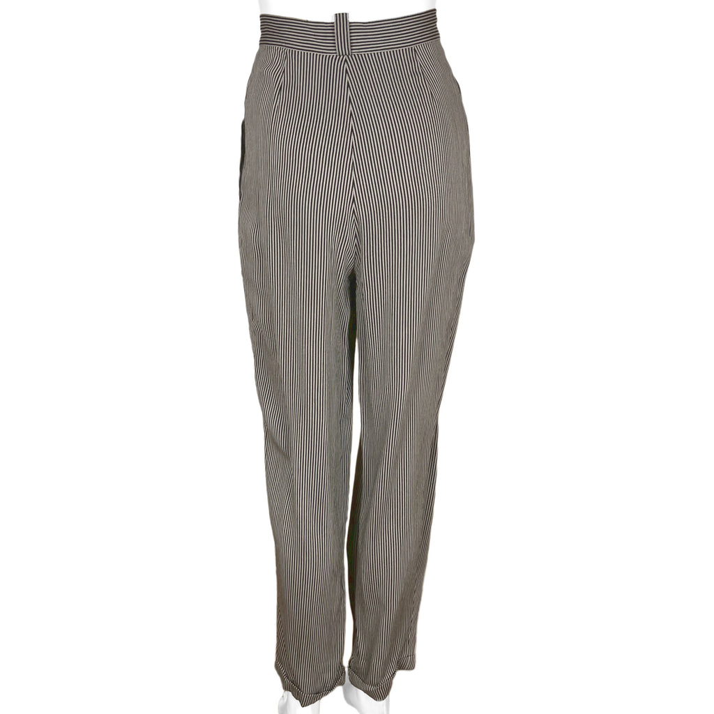 1980s Vintage Genny Pants Ladies Striped Wool Blend Size 8