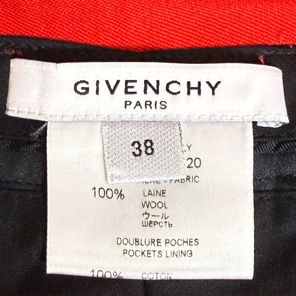Y2K Givenchy Paris Pants Red Wool Made in Italy Size 38