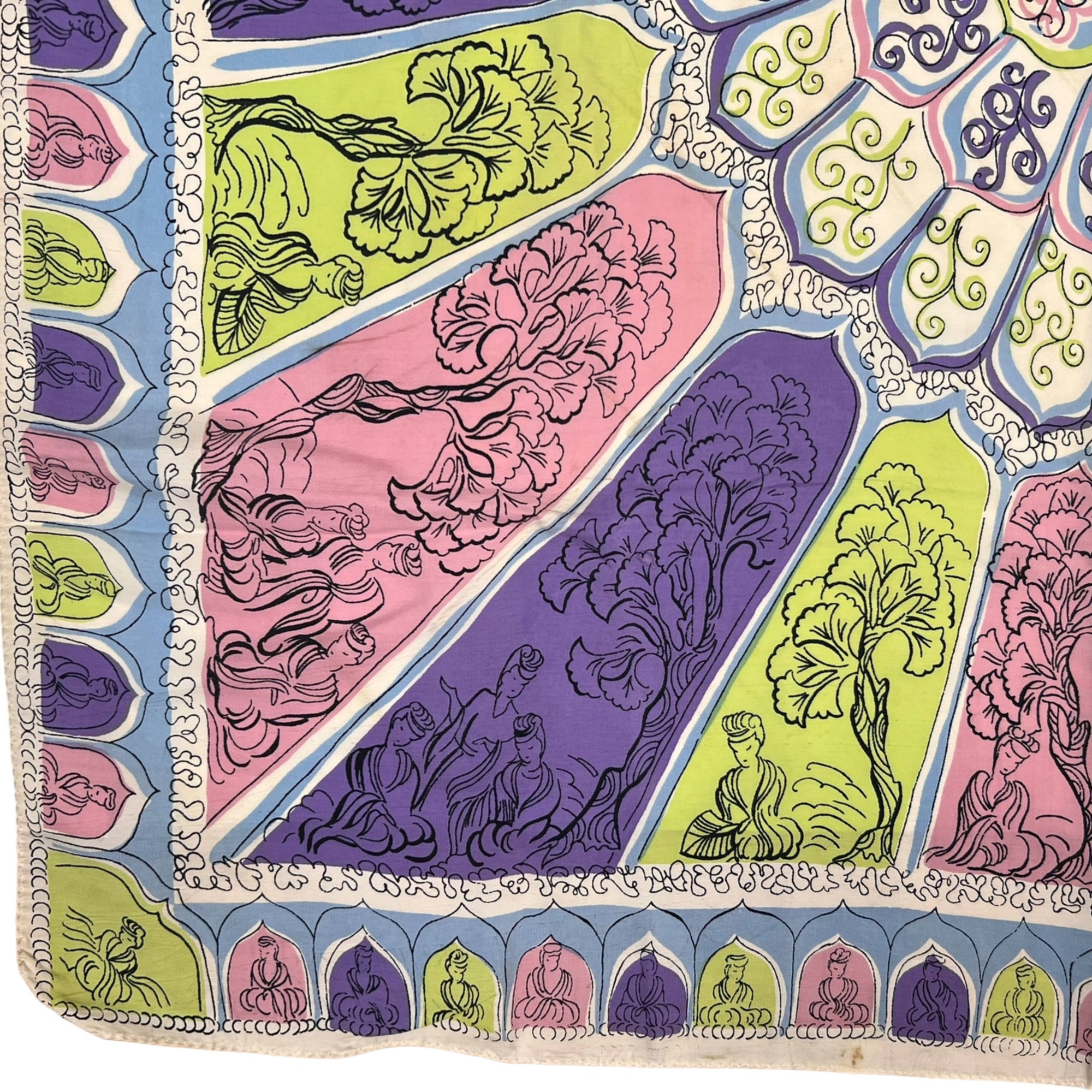 Vintage 1940s Scarf by Glentex 34” Square Honey Fashions