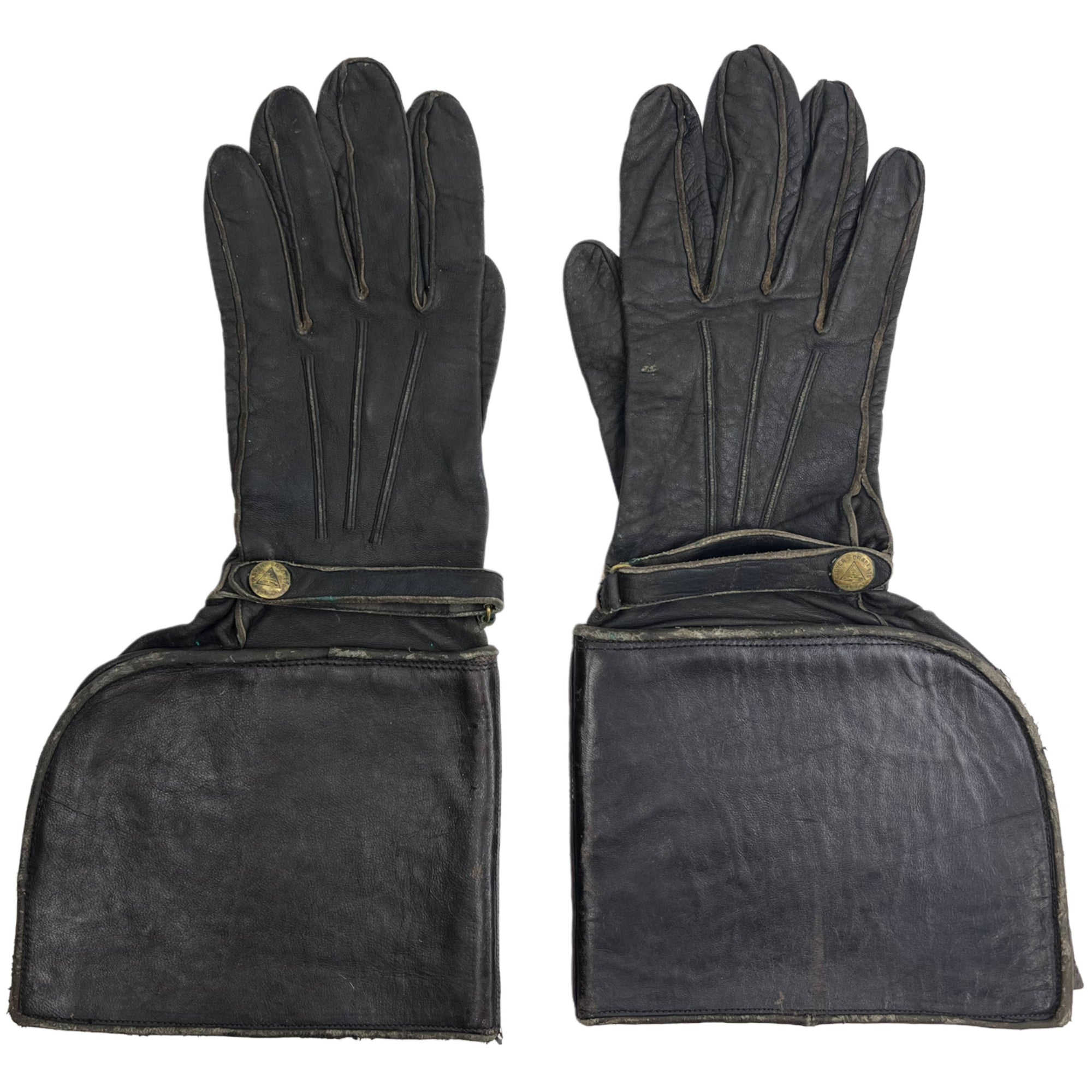 1920s 1930s Vintage Motorcycle Gloves Gauntlet Style Size 8