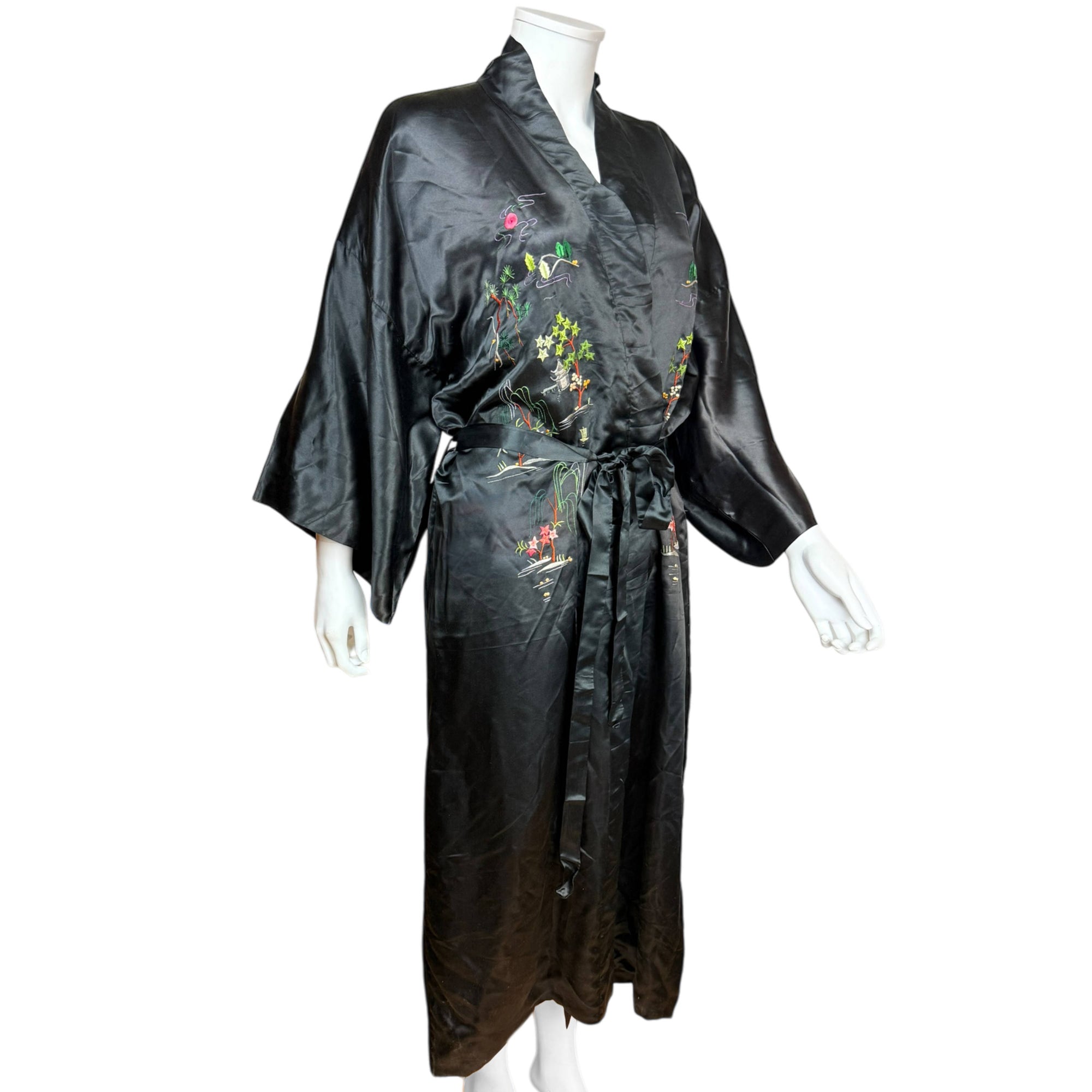 vintage silk kimono dress Kimono dress gown and string belt upcycled from Japanese kimono "shibori, red" Big Ribbon