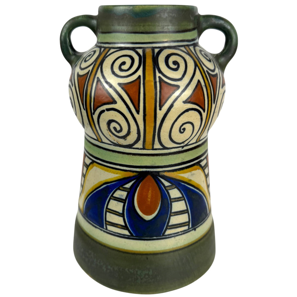view of Antique PZH Holland Damascus Gouda Vase