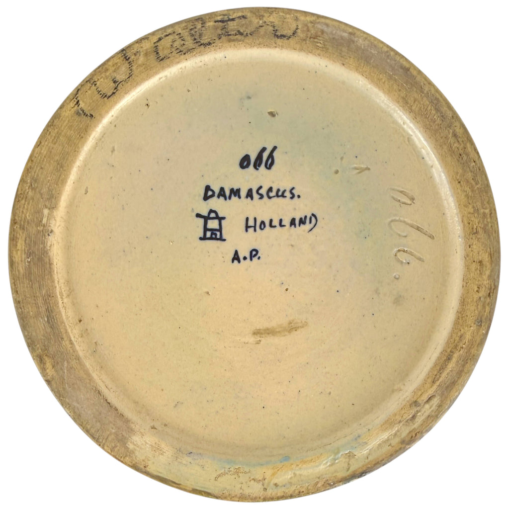 underside of Antique PZH Holland Damascus Gouda Vase