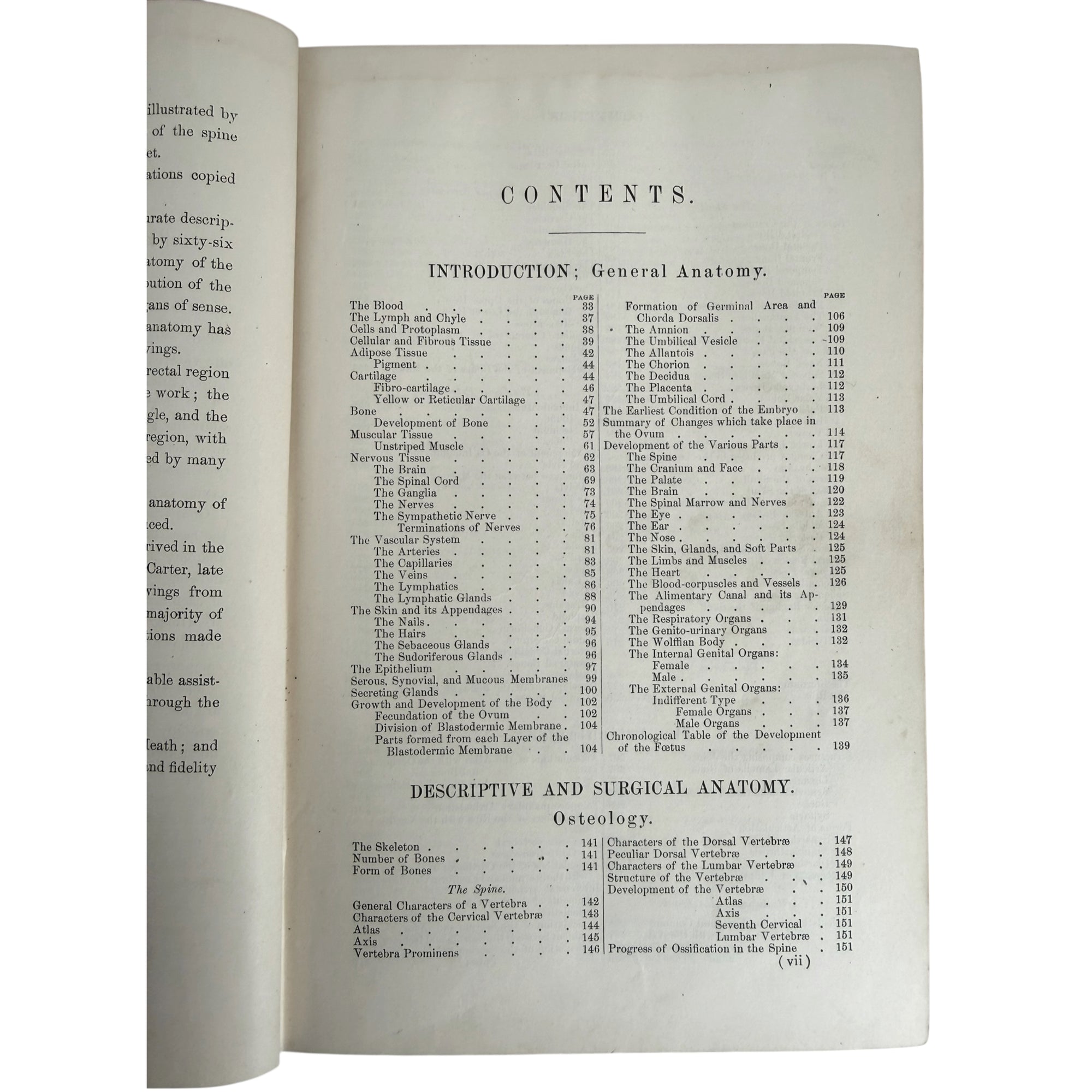 contents page 1883 Gray's Anatomy 