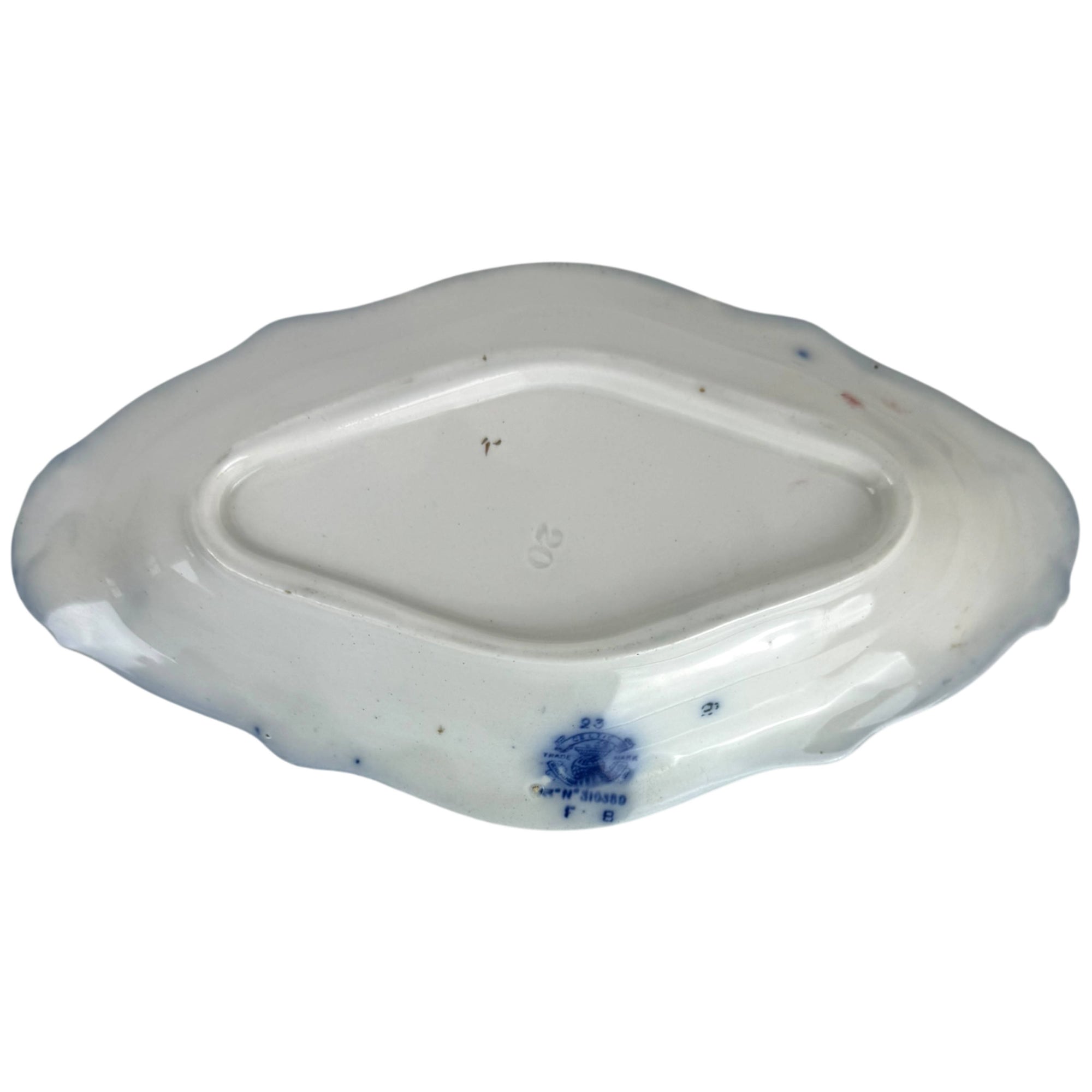 underside of grindley celtic gravy plate