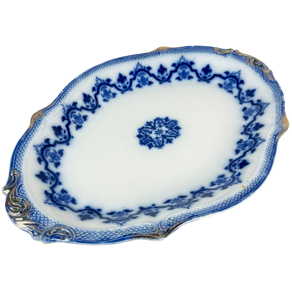 Antique Celtic Flow Blue platter by W.H. Grindley England