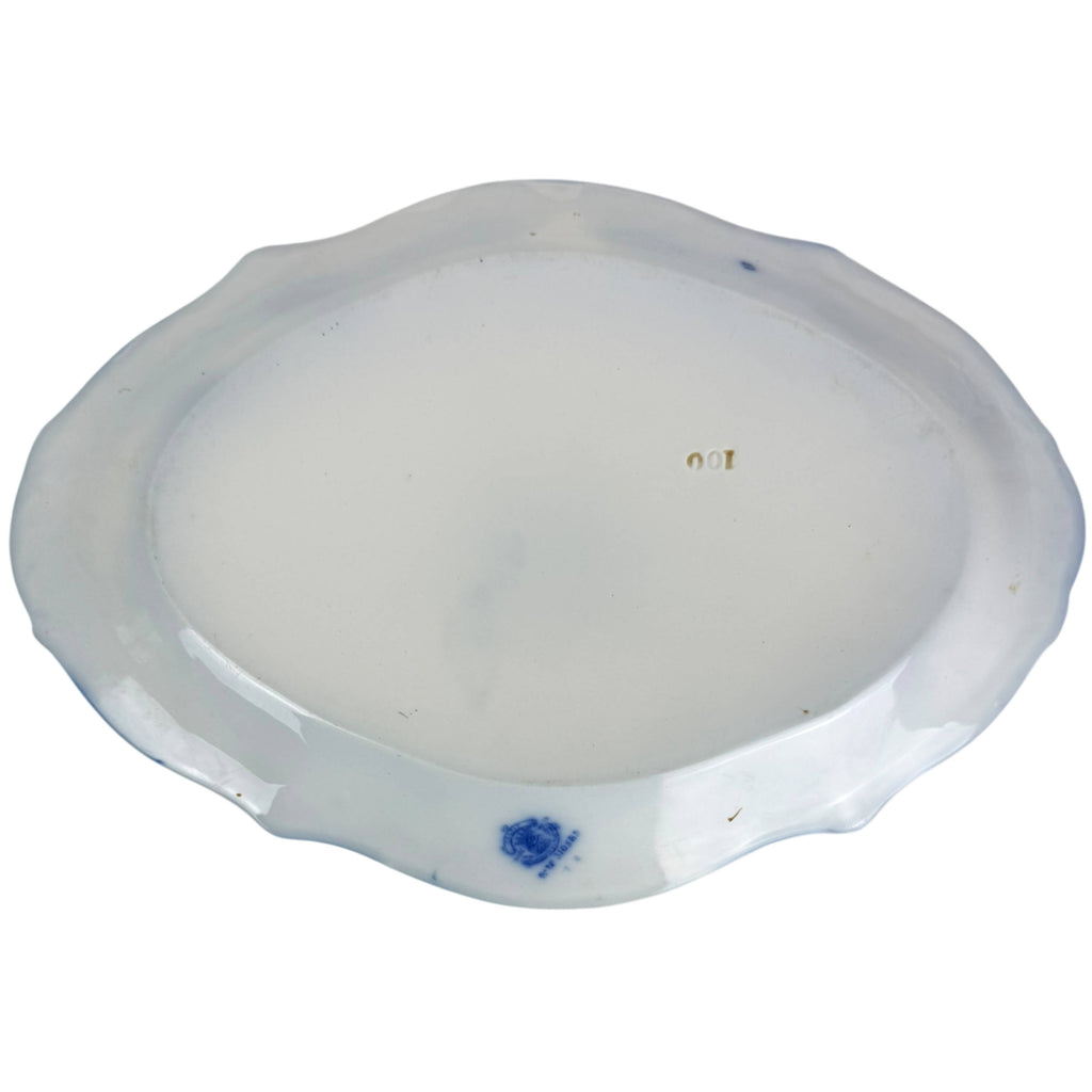 underside of grindley celtic flow blue platter