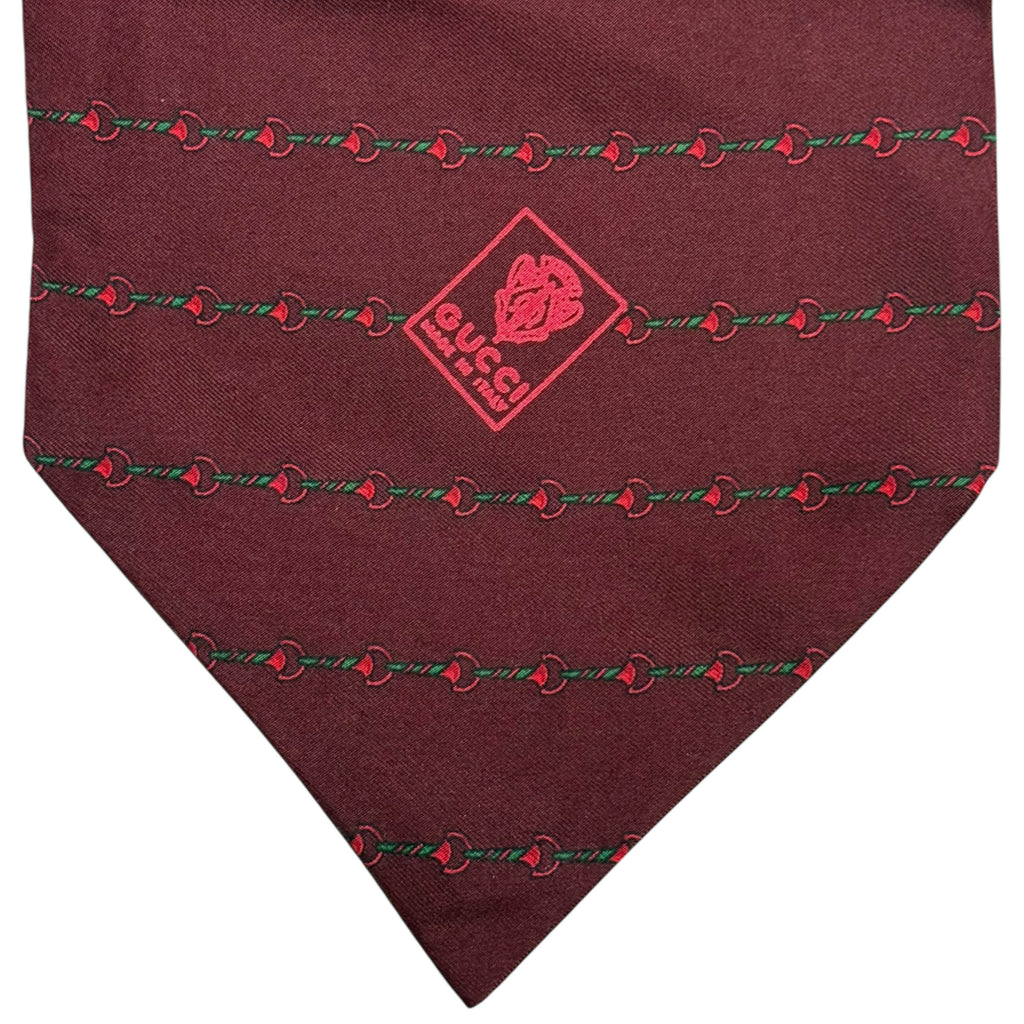Gucci Made in Italy silk cravat with equestrian motif