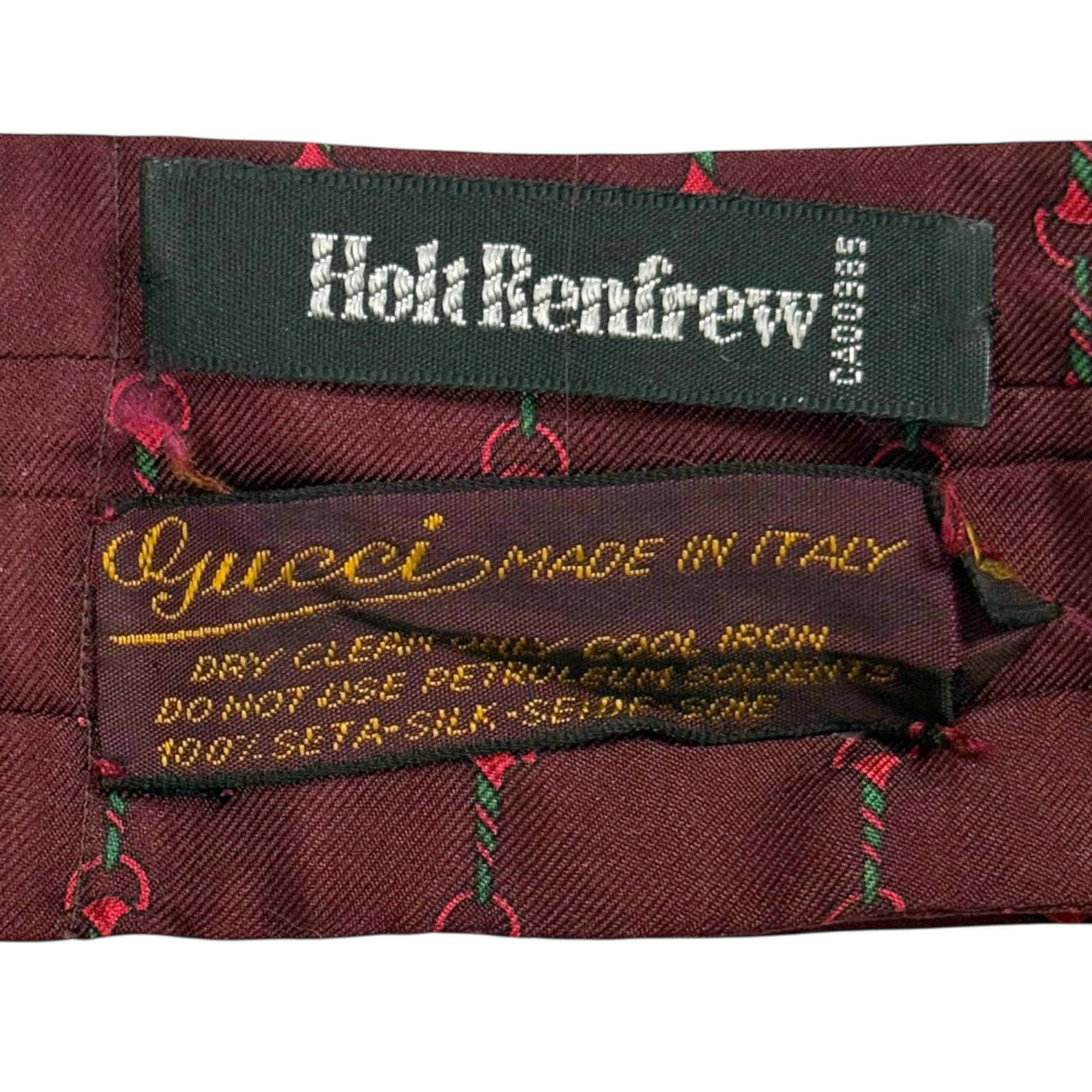 Vintage Gucci ascot tie with Holt Renfrew retailer label