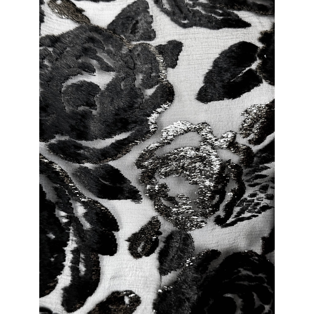 Close up of Vintage 1980s Gucci Silk Blend Devore Velvet Top