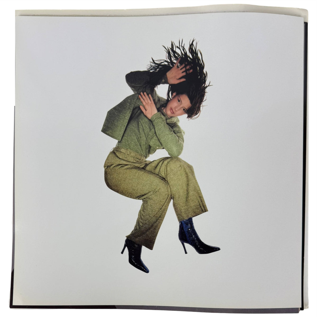 Guy Laroche 1998 green trouser suit fashion photograph