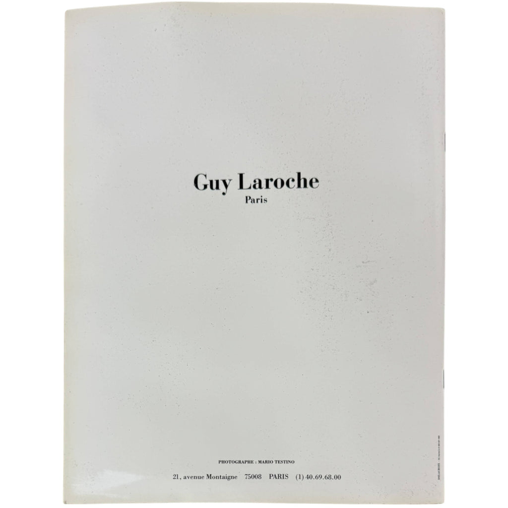 Guy Laroche 1993-94 lookbook back cover Mario Testino photographer credit