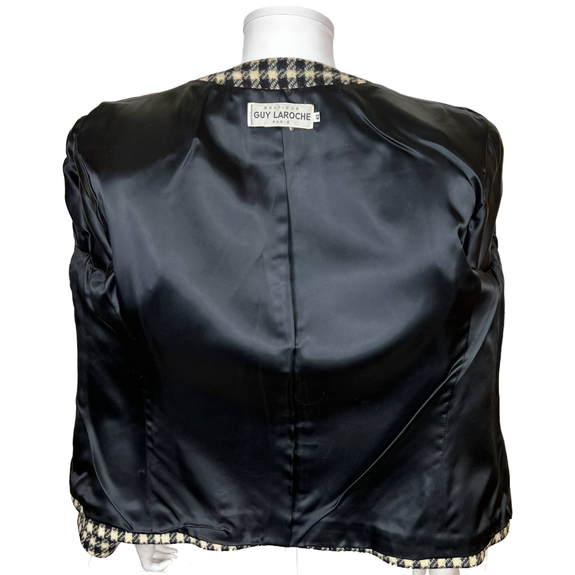 Vintage Guy Laroche Paris Tweed Jacket Boutique France Sz 42