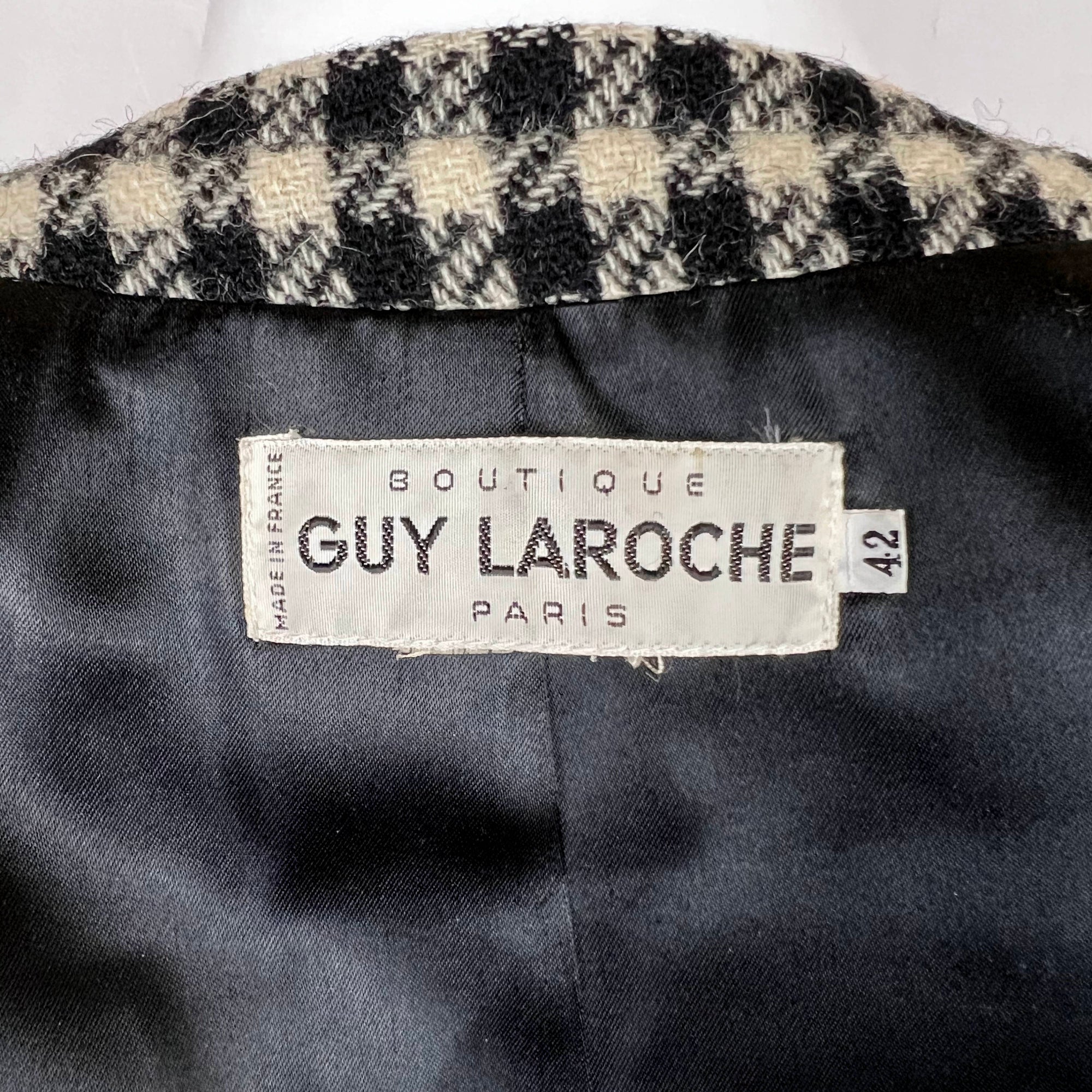 Vintage Guy Laroche Paris Tweed Jacket Boutique France Sz 42