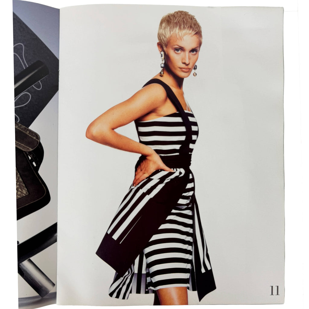 Guy Laroche 1994 black and white striped dress fashion photograph