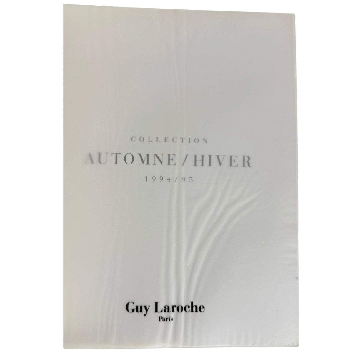 Guy Laroche 1994-95 lookbook cover showing transparent overlay