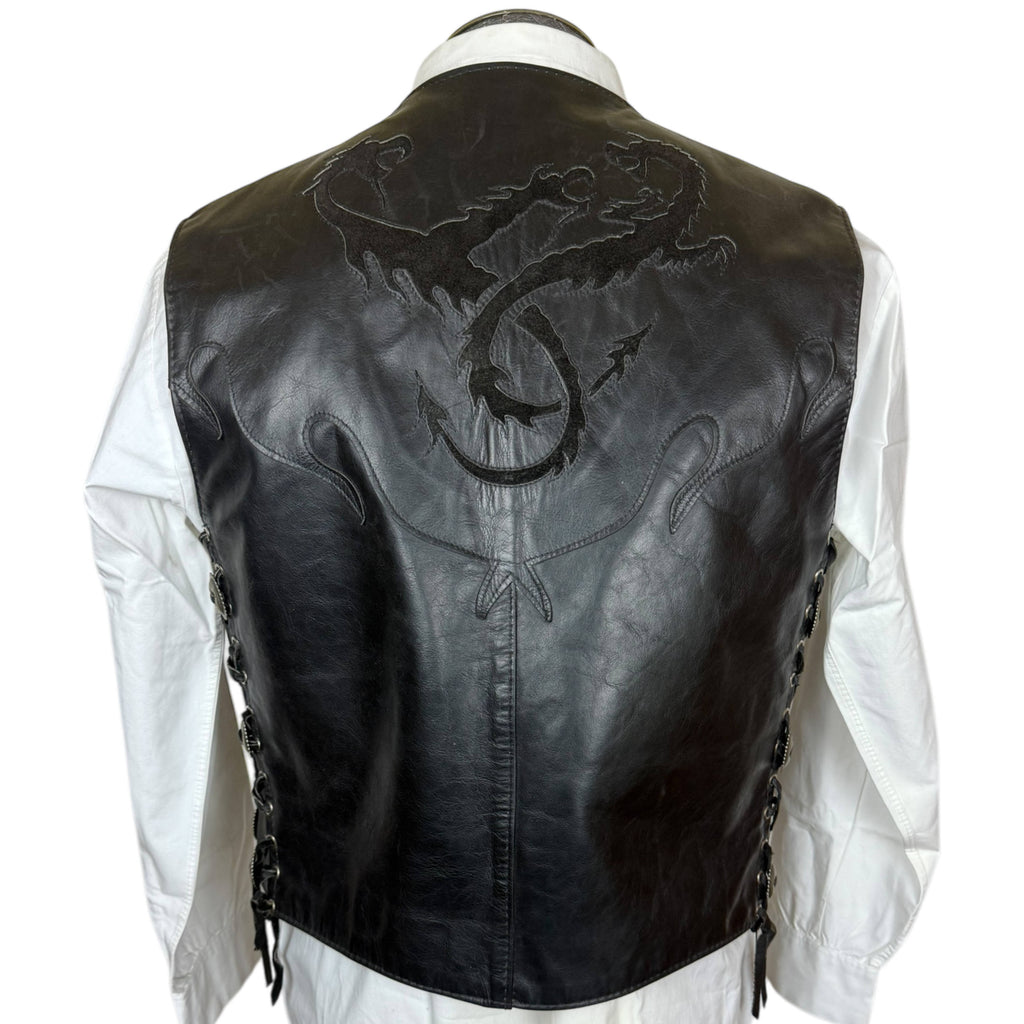 Vintage Leather Vest Gypsy Leather Lancaster NY Dragon Fire