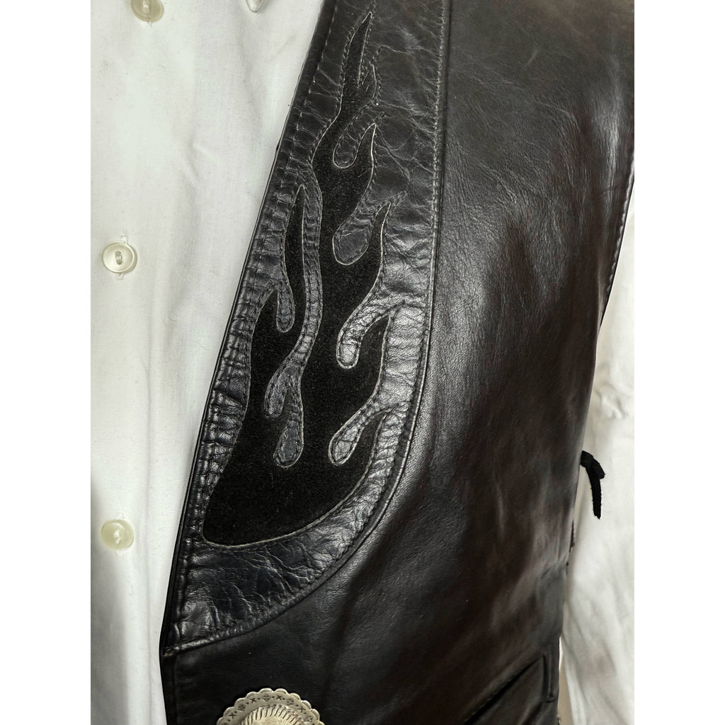 Vintage Leather Vest Gypsy Leather Lancaster NY Dragon Fire