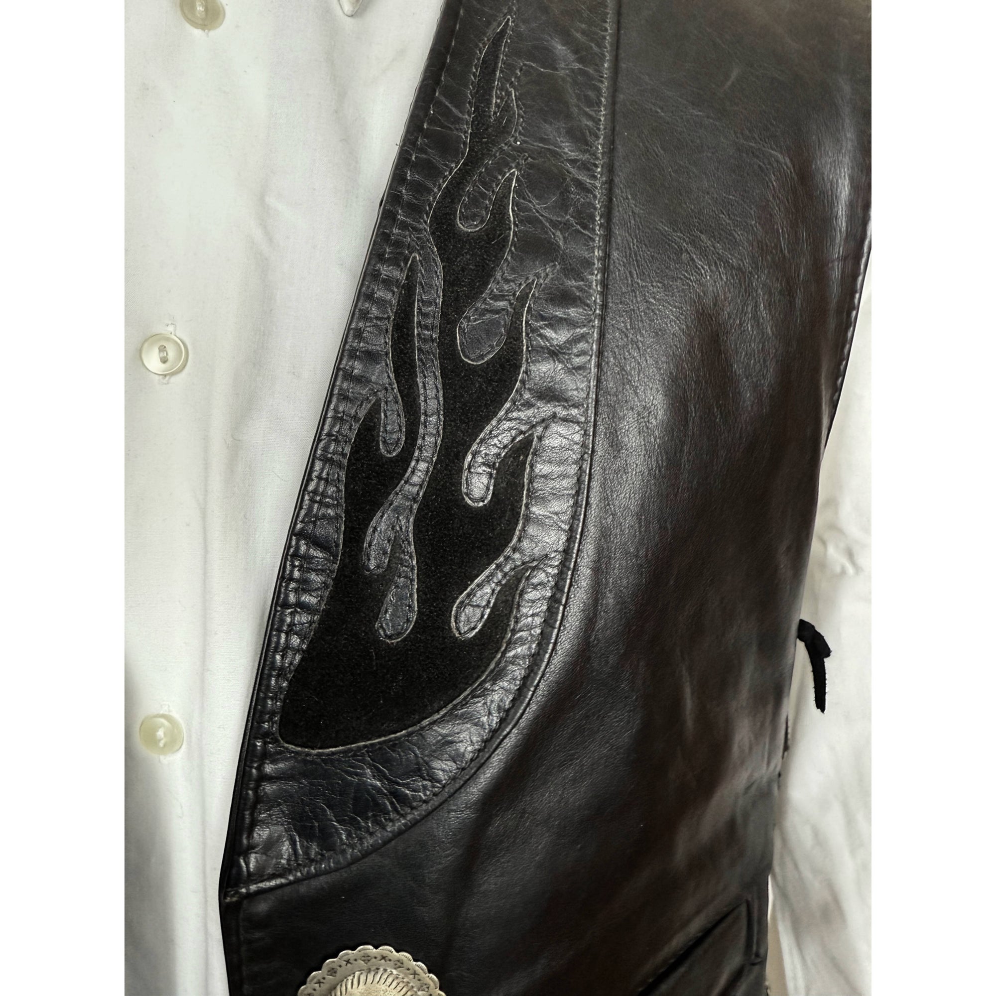 Vintage Leather Vest Gypsy Leather Lancaster NY Dragon Fire