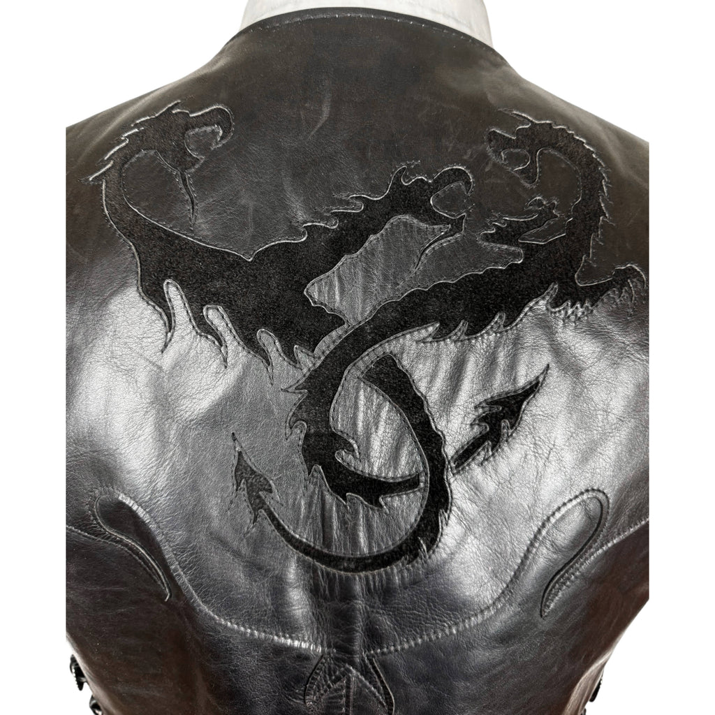 Vintage Leather Vest Gypsy Leather Lancaster NY Dragon Fire