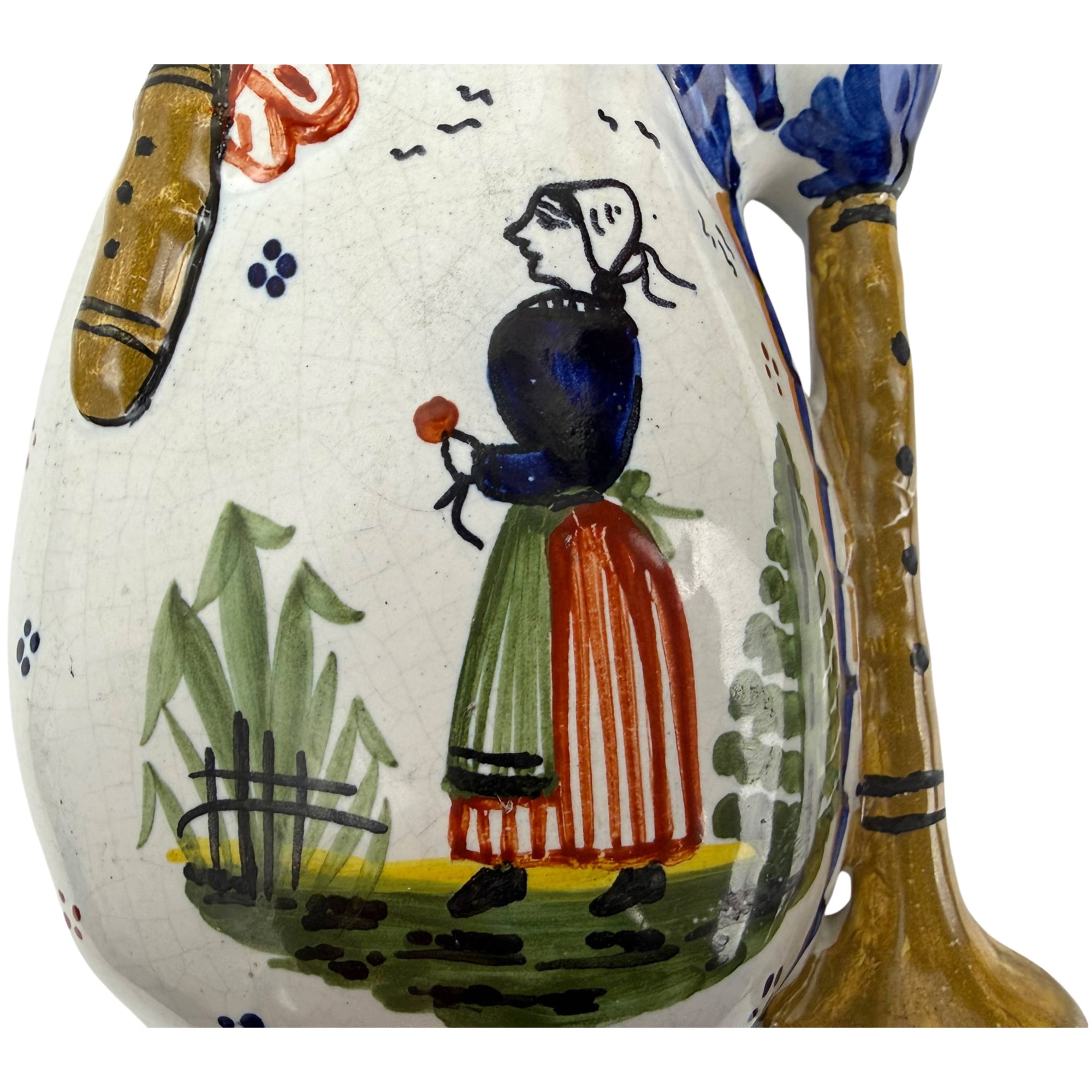 Breton woman decoration HB Quimper pottery
