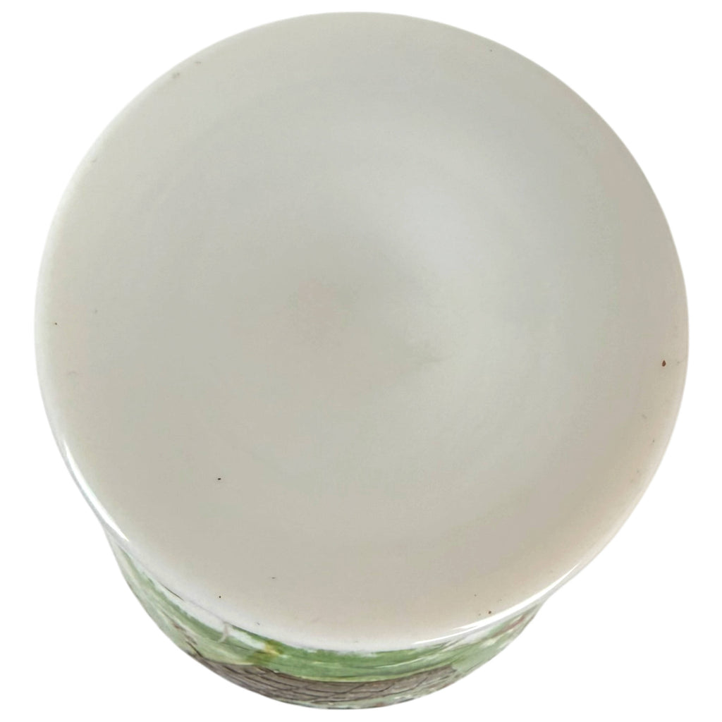Base view of antique hand-painted Bohemian vase