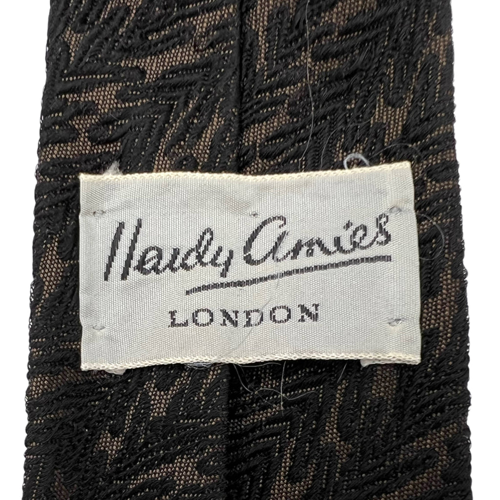 1950s Vintage Hardy Amies Tie Embroidered Silk Necktie