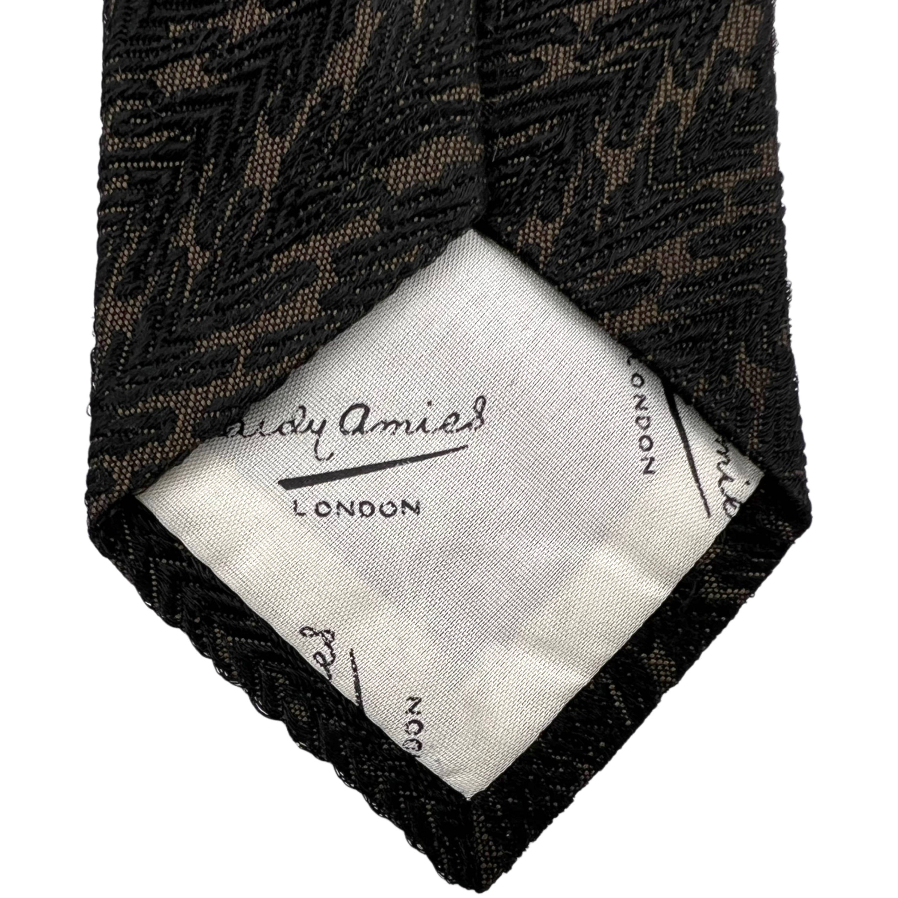 1950s Vintage Hardy Amies Tie Embroidered Silk Necktie