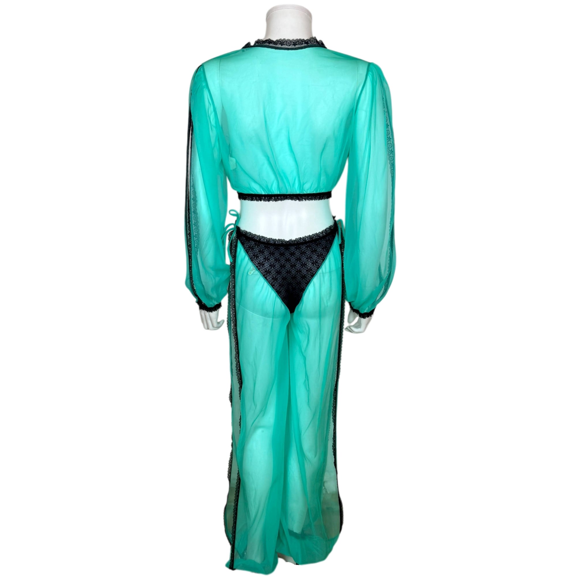 Vintage 1970s Lingerie Set Harem-Inspired Sheer Nylon 1 Size