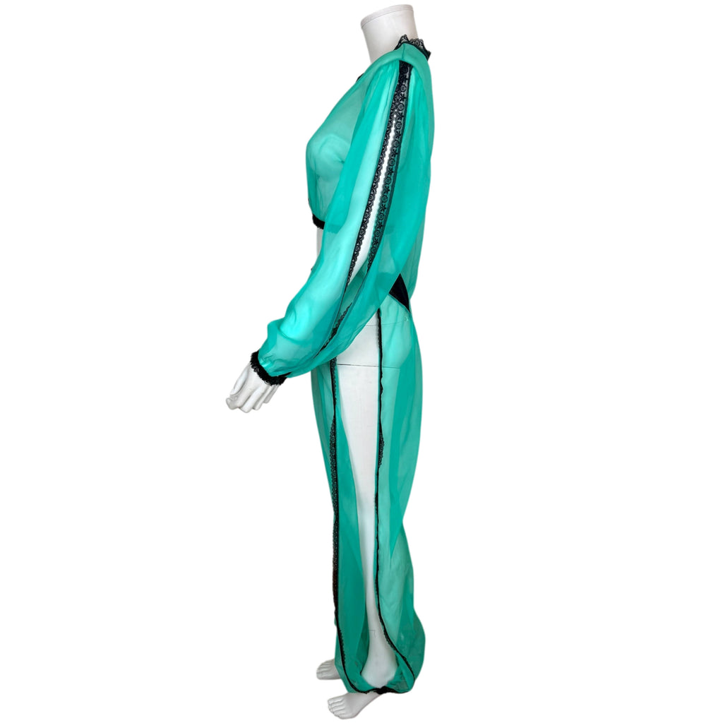 Vintage 1970s Lingerie Set Harem-Inspired Sheer Nylon 1 Size