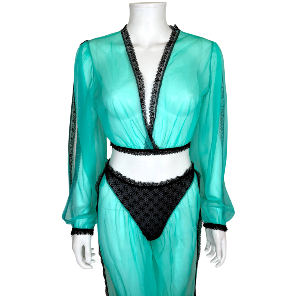 Vintage 1970s Lingerie Set Harem-Inspired Sheer Nylon 1 Size