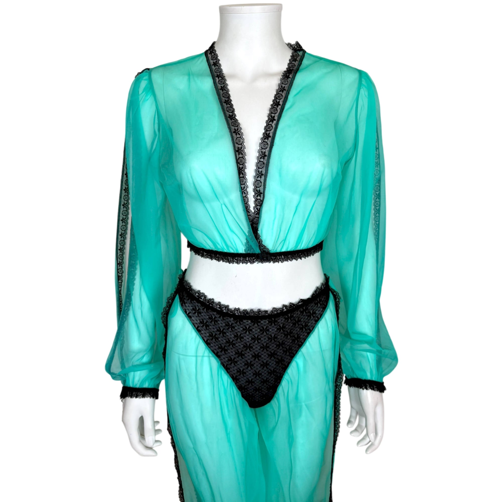 Vintage 1970s Lingerie Set Harem-Inspired Sheer Nylon 1 Size