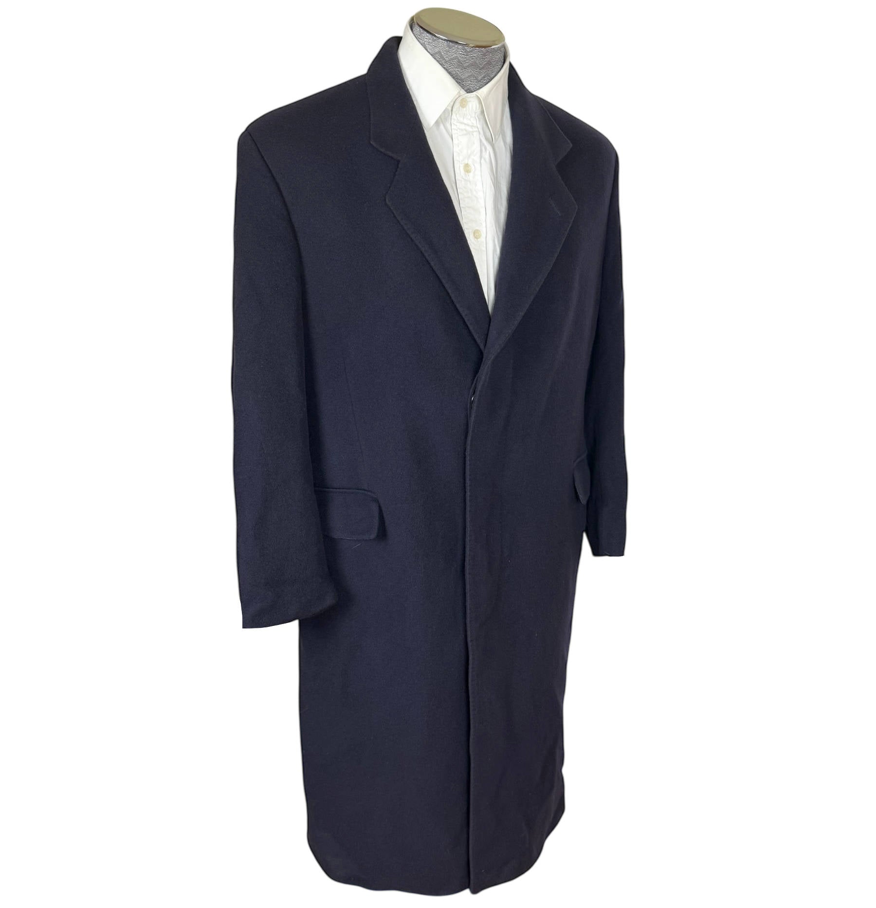 HARRODS ハロッズ 【Berwin】ネイビー カシミヤ100 ロングコート Vintage 100% Cashmere Overcoat Berwin & Berwin for Harrods Made in