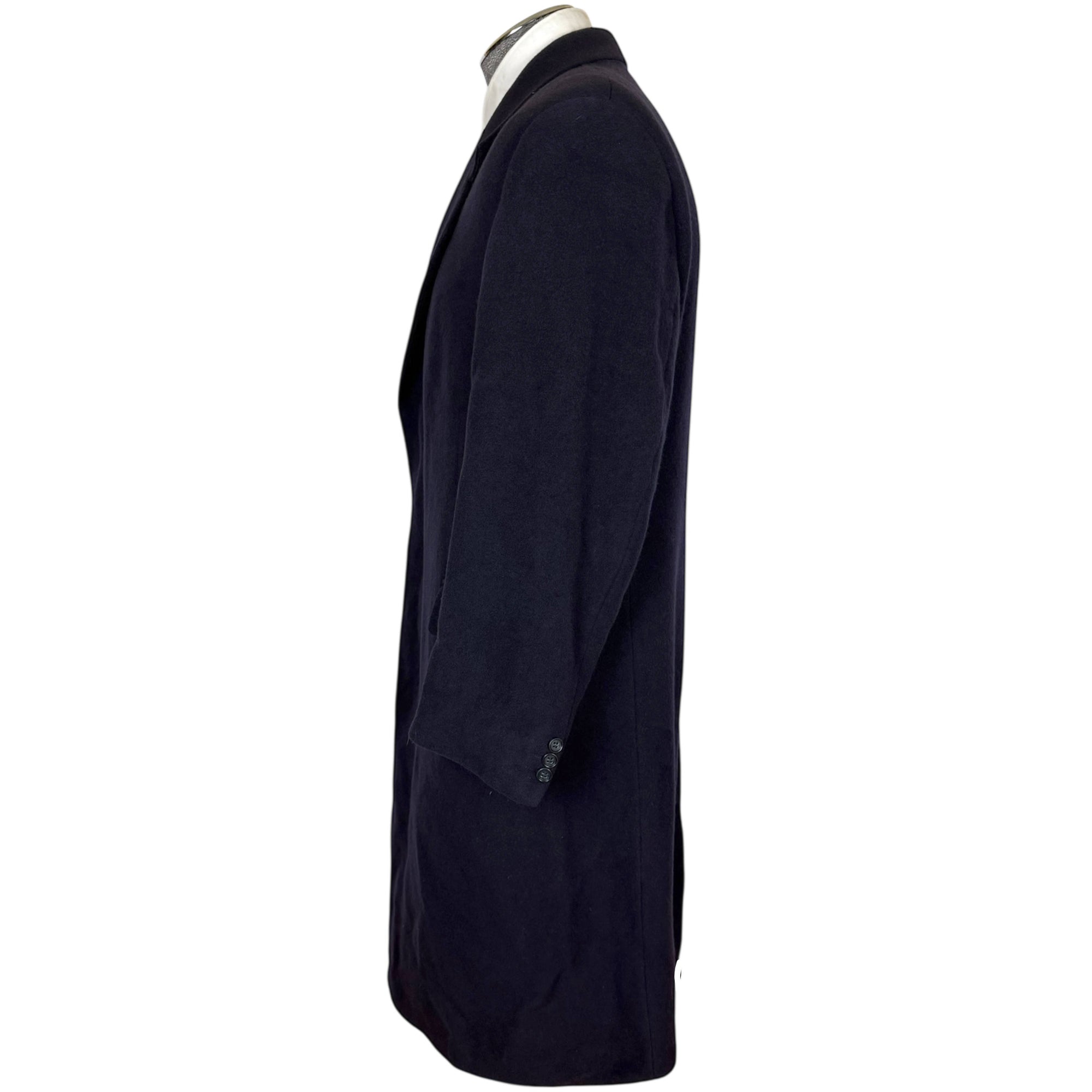 Vintage 100% Cashmere Overcoat Berwin & Berwin for Harrods Made in England Sz L