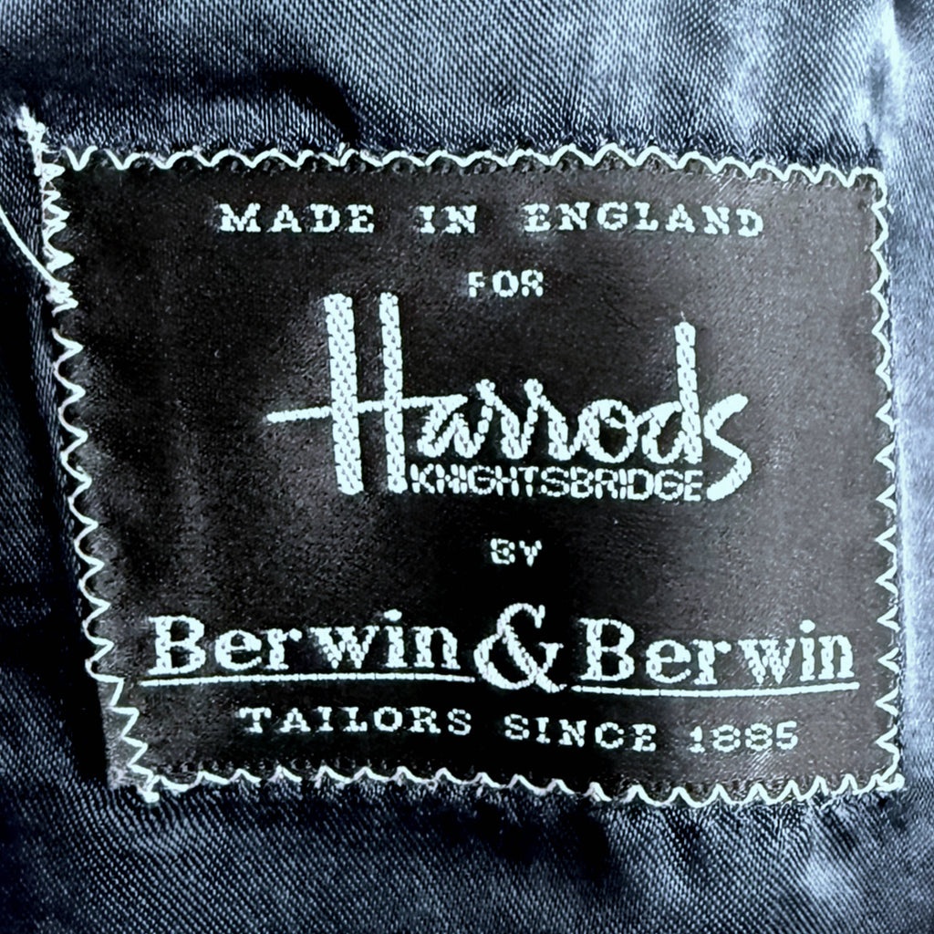 Vintage 100% Cashmere Overcoat Berwin & Berwin for Harrods Made in England Sz L