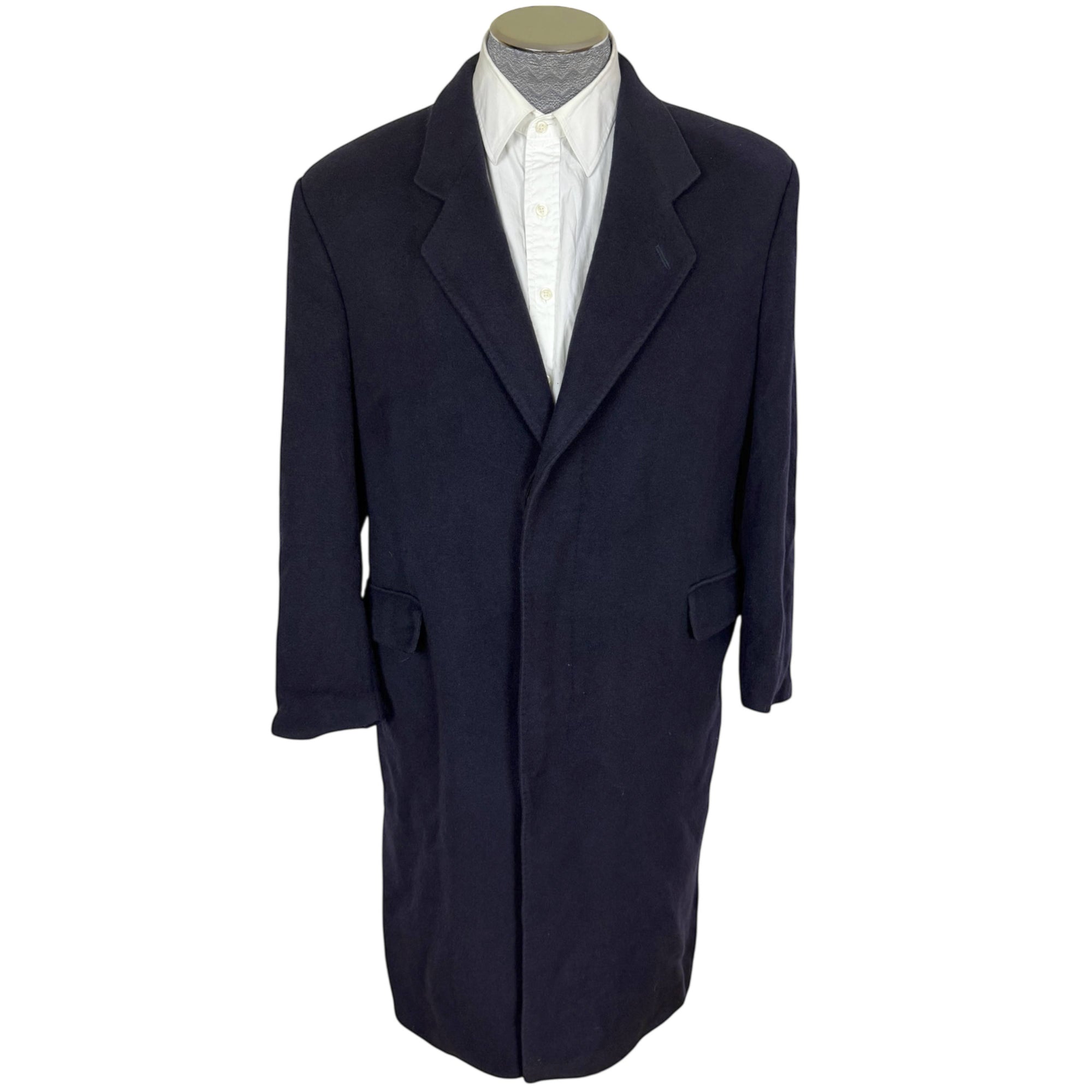 Vintage 100% Cashmere Overcoat Berwin & Berwin for Harrods Made in England Sz L
