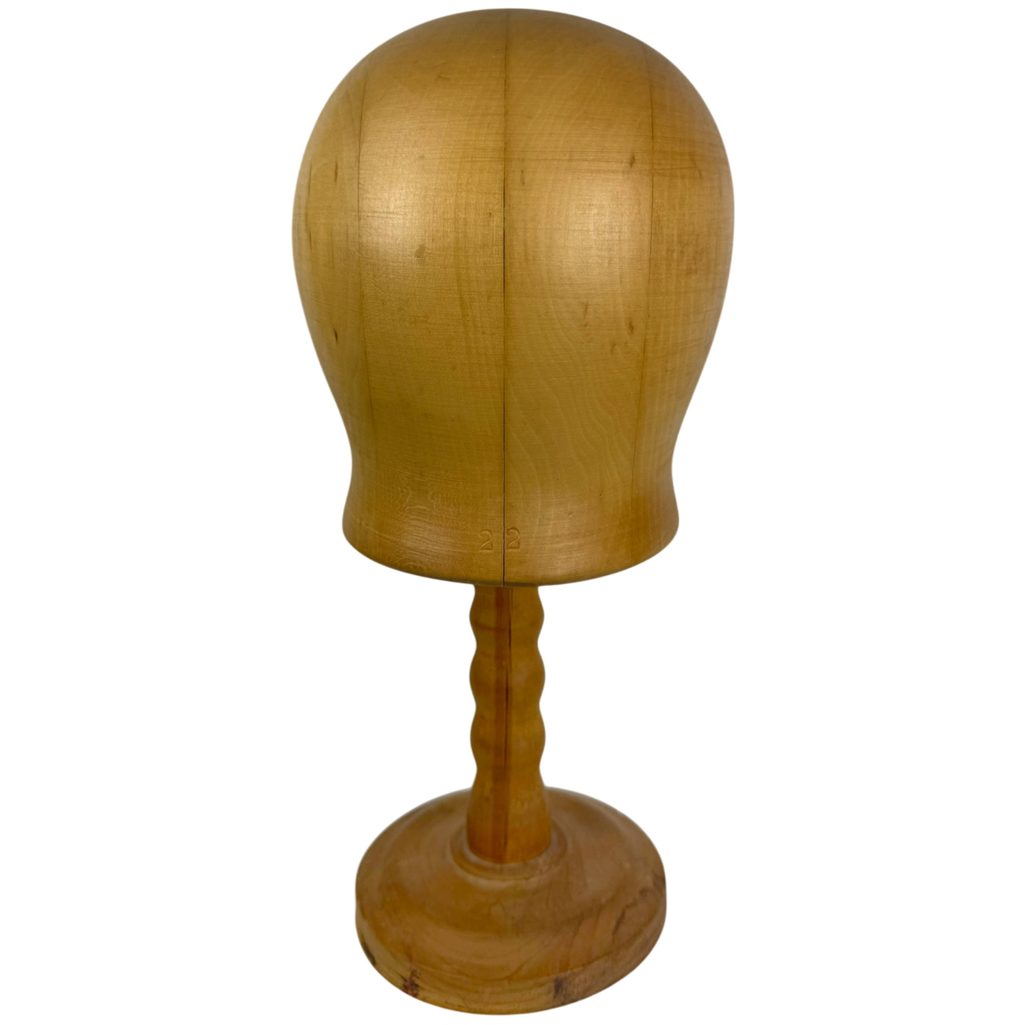 Vintage hat maker's wooden block and display stand