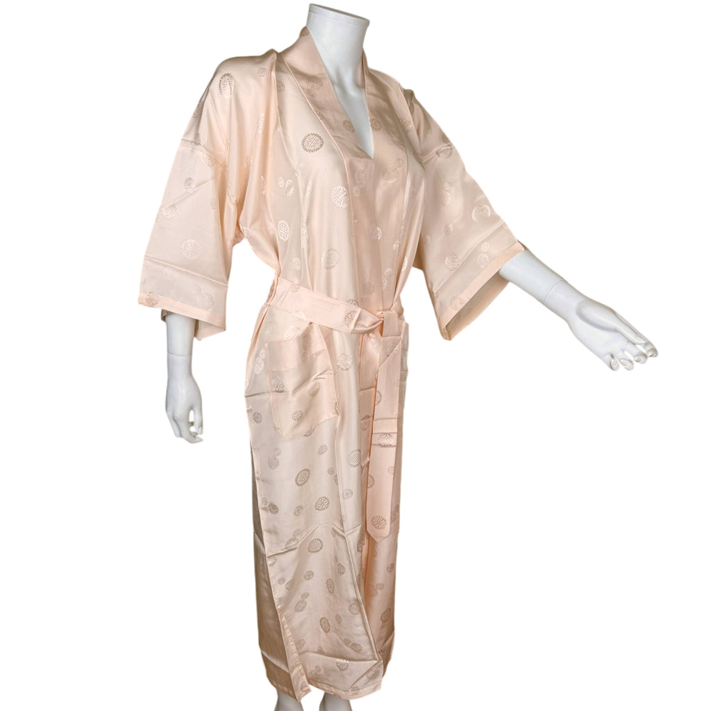 Unused Vintage Dressing Gown Pure Silk Kimono NOS Size S