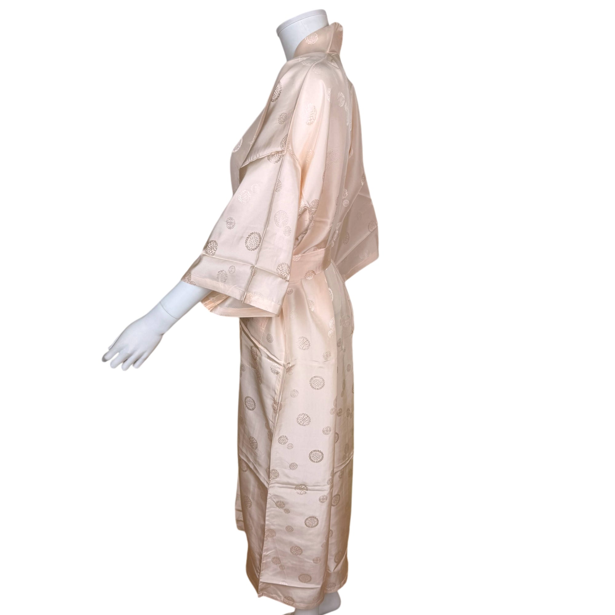 Unused Vintage Dressing Gown Pure Silk Kimono NOS Size S