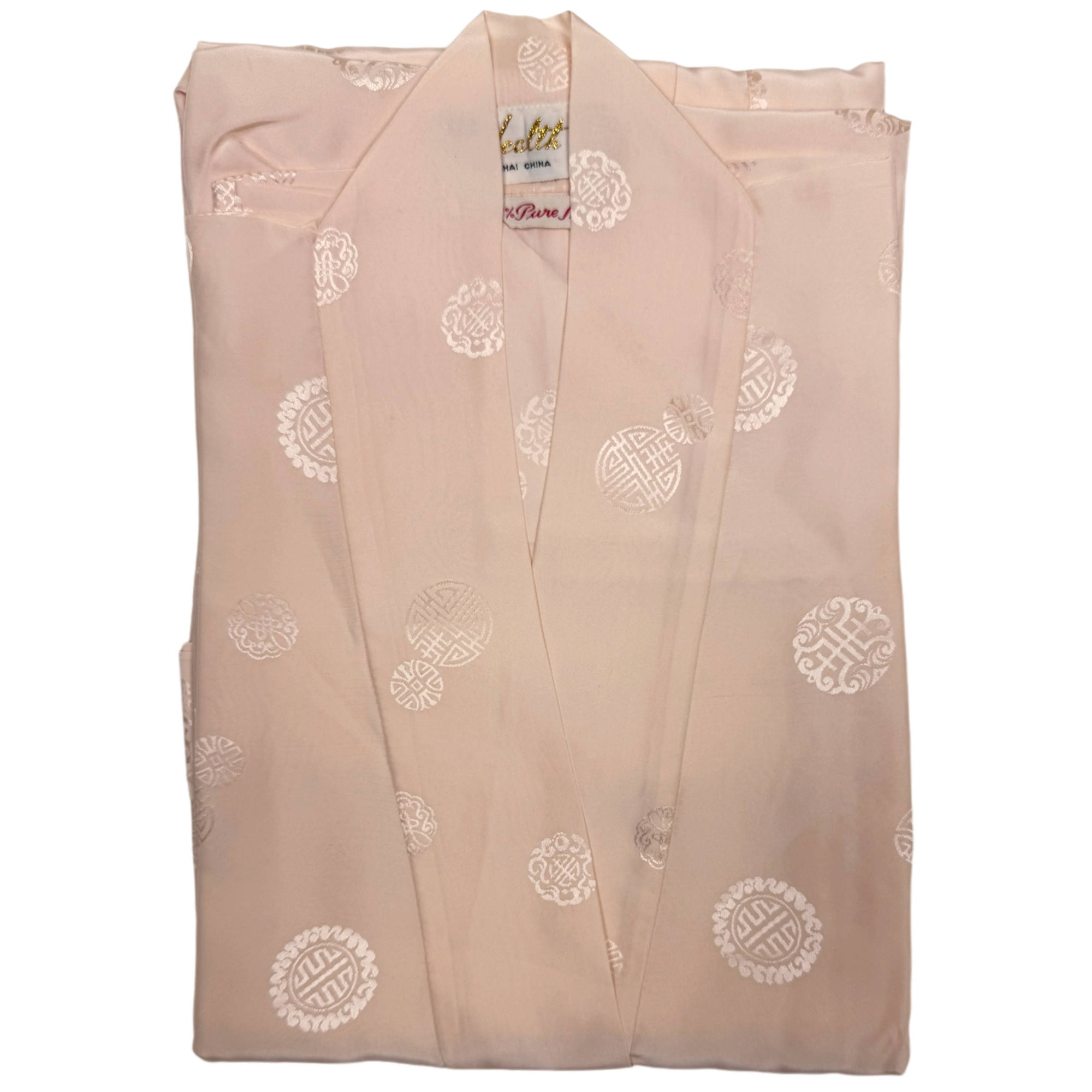 Unused Vintage Dressing Gown Pure Silk Kimono NOS Size S