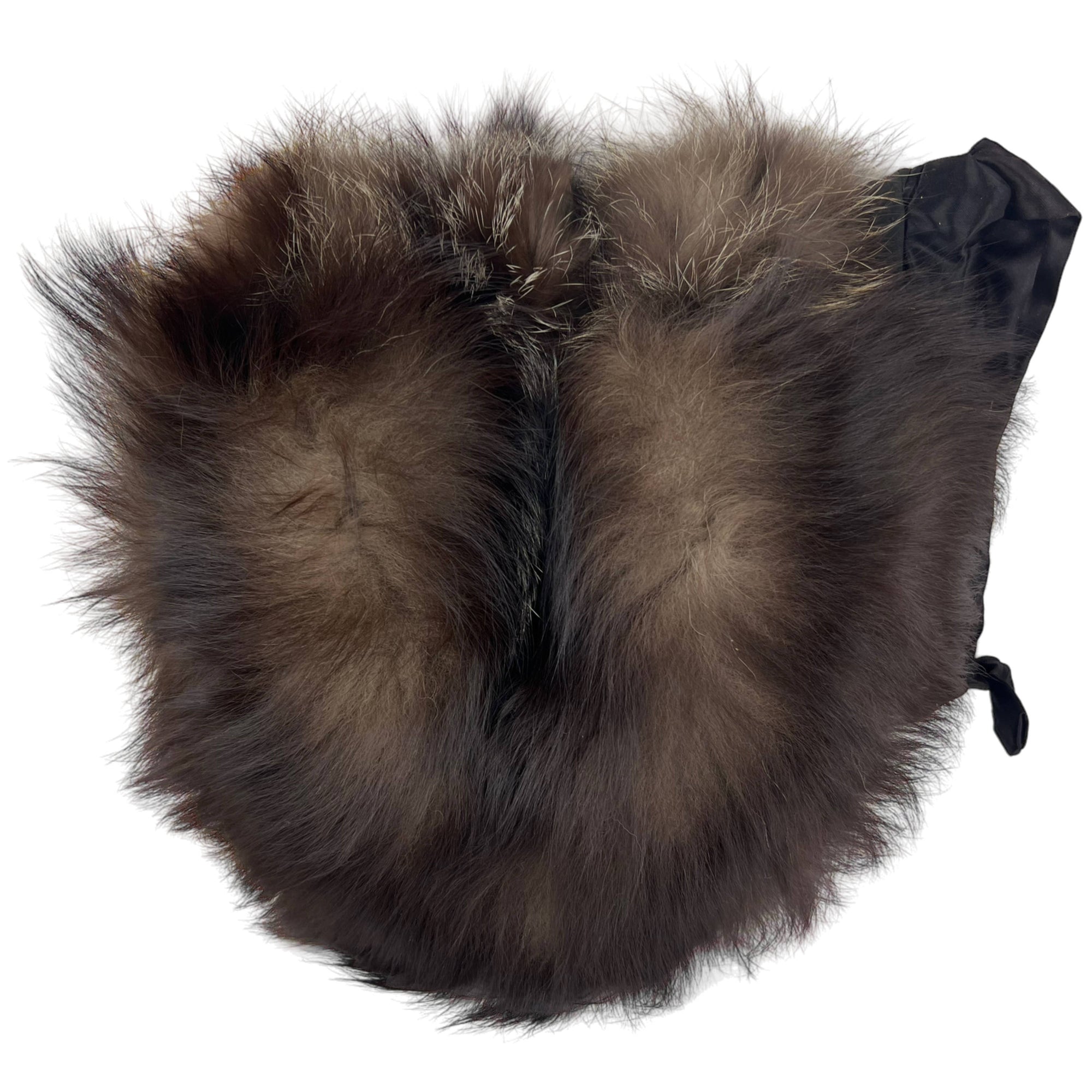 1940s Vintage Fur Muff Heart Shaped Silver Fox w Compartment