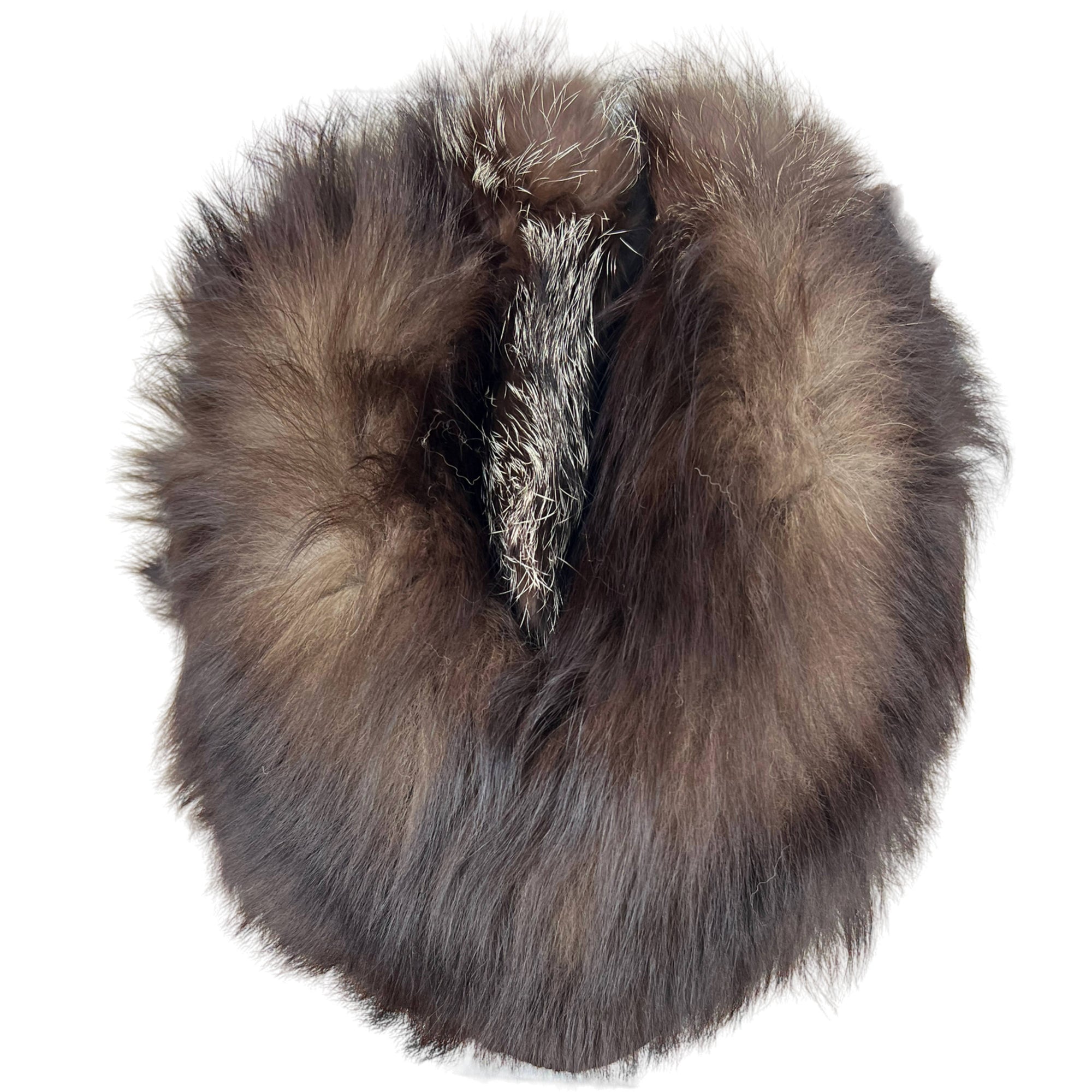 1940s Vintage Fur Muff Heart Shaped Silver Fox w Compartment