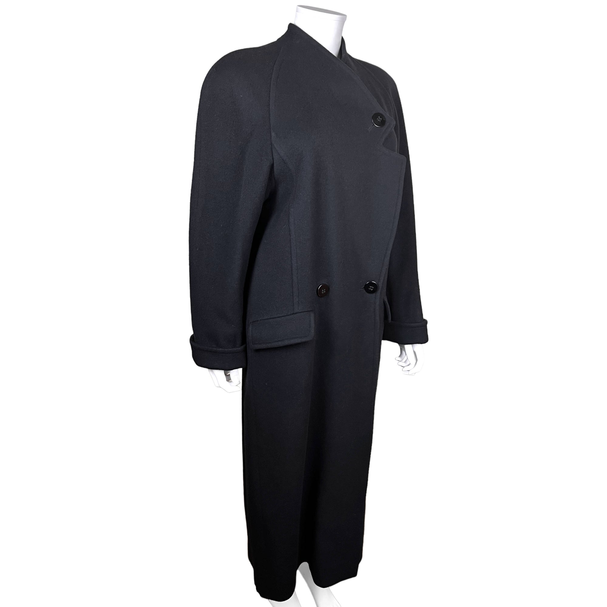 Vintage Irish Black Wool Coat Henry White Dublin Ladies Size 8