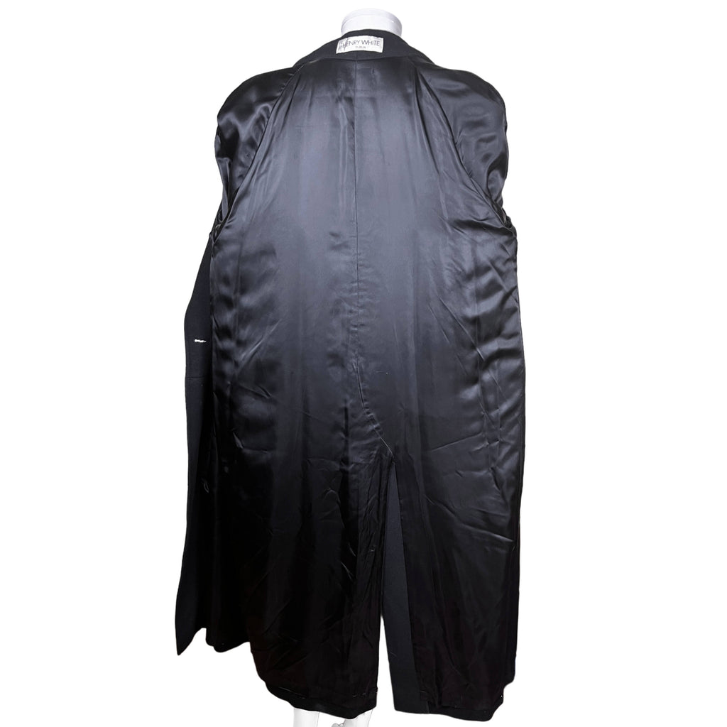 Vintage Irish Black Wool Coat Henry White Dublin Ladies Size 8