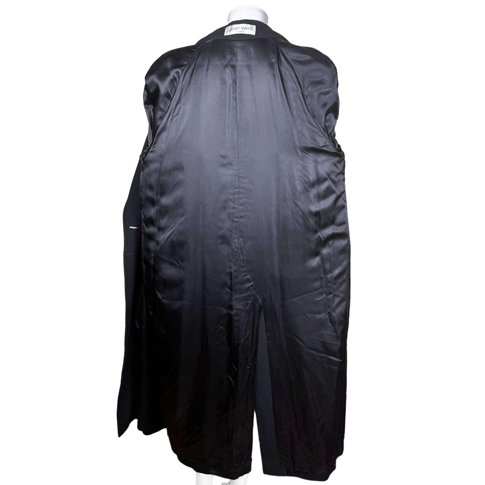 Vintage Irish Black Wool Coat Henry White Dublin Ladies Size 8