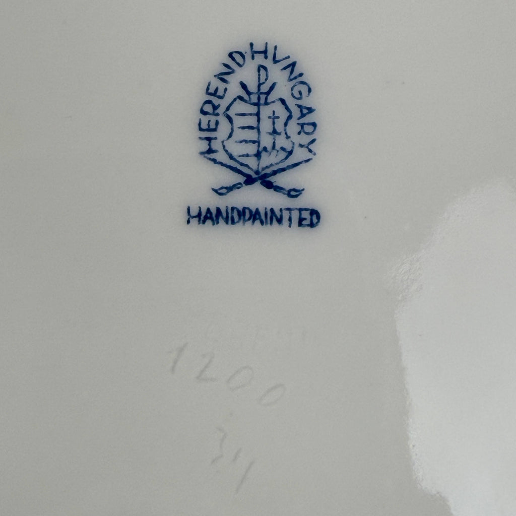 Herend shield mark Handpainted with hand inscribed numbers 1200 311