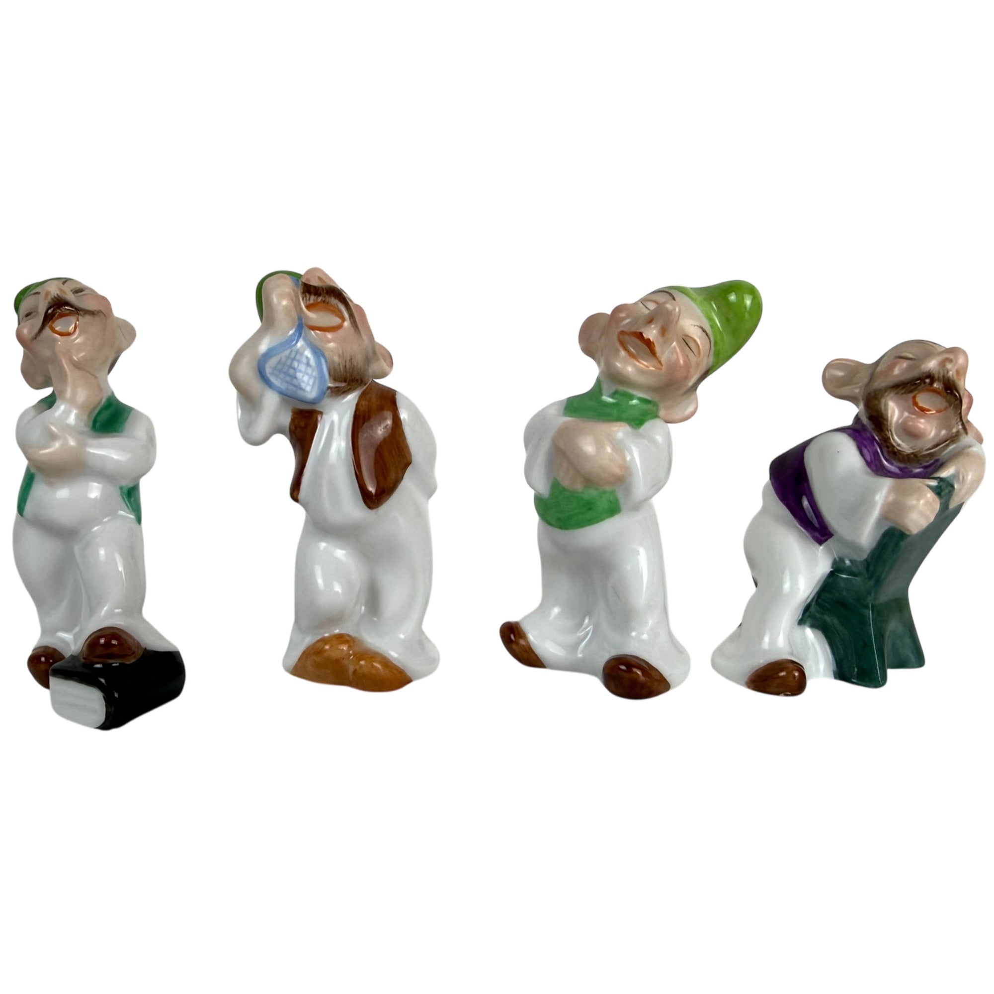 Hand painted Herend porcelain dwarf figurines