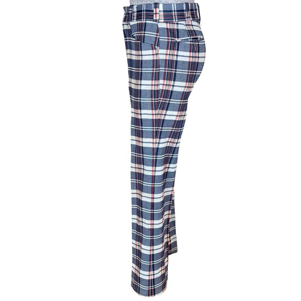 Early 1970s Plaid Pants by Hickok Polyester Blend 32” Waist